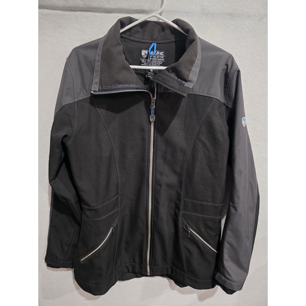 KÜHL Projekt Jacket Womens Large Black Gray Softshell Full Zip Outdoor Gorpcore - Picture 1 of 14
